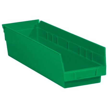 Bsc Preferred 17-7/8 x 4 1/8 x 4'' Green Plastic Shelf Bin Boxes, 20PK BUY00013286